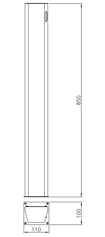 Dimensiones columna de mando para tunel ducha