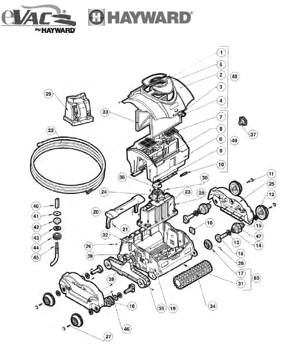 Repuestos limpiafondos Evac de Hayward