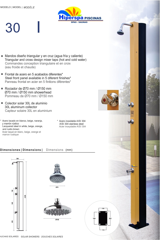 Ducha Solar Watermixer RT Gris antracita 30 litros piscina CRM