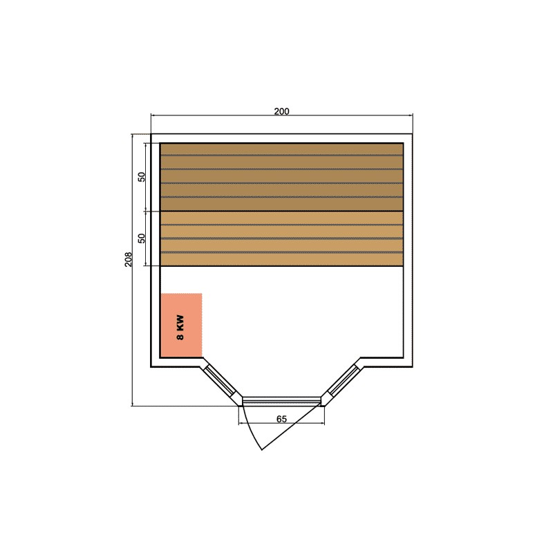Sauna de infrarrojos de lujo dimensiones 3-4 lugares