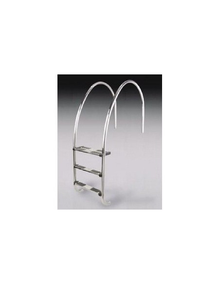 Escalera piscina REBOSADERO peldaños AISI 316