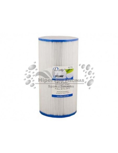 Filtro para spa jacuzzi 50SQF (250mm) SC756 - Reemplaza a Pleatco PLBS50