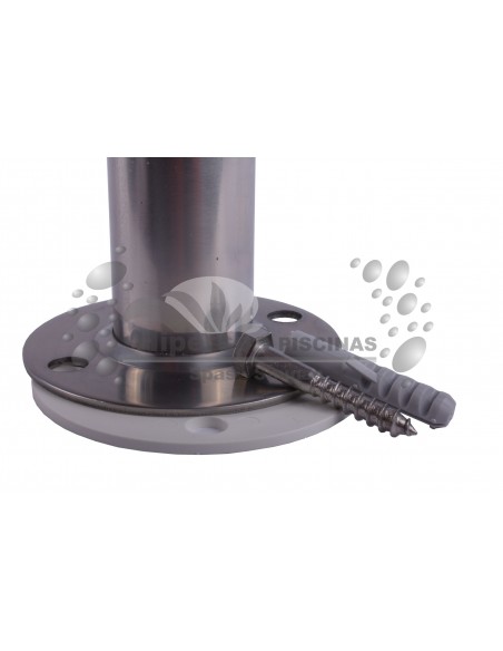 Barandilla inoxidable para salida de piscina 3 CURVAS PLETINA SOLDADA 1829 mm. AISI 316