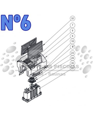 Alojamiento, cubo de filtro eVac Pro Hayward Alojamiento, cubo de filtro eVac Pro Hayward