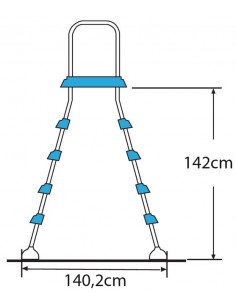 Escalera inox piscina elevada Gre 142 cm. 2