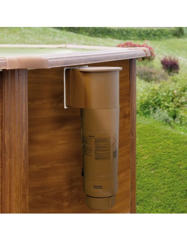 Piscina Gre Sicilia imitación madera redonda