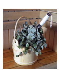 Cubo madera sauna 6 litros Saunia 2