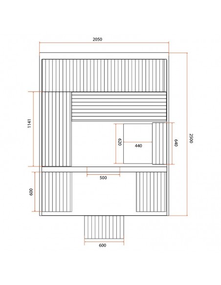 Sauna exterior Luna barril 6 personas