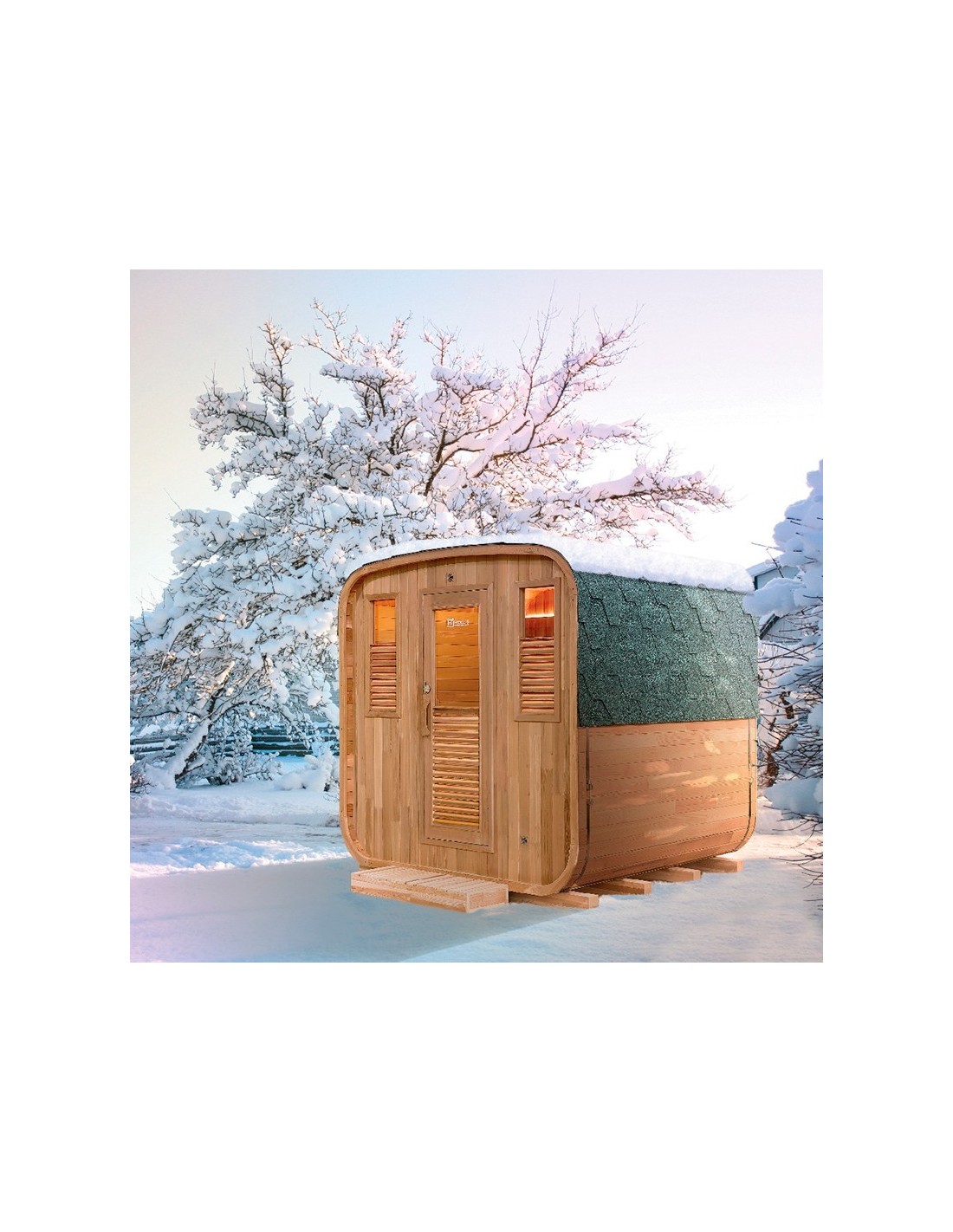 Sauna finlandesa exterior de barril 180 cm para 5-6 personas SN069