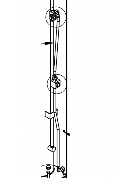 Conjunto tubería completo monomando para modelo con grifo lavapiés ducha solar CRM Conjunto tubería completo monomando para modelo con grifo lavapiés ducha solar CRM