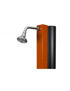 Ducha solar 30 litros CRM | Frontal naranja | Con grifo lavapiés 2