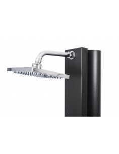 Ducha Solar CRM Watermixer Black Edition. Cuerpo negro texturado con grifería y rociador cromados. Modelo estándar 2