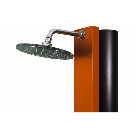 Rociador ducha Solar Cross 40 litros piscina CRM | Frontal naranja