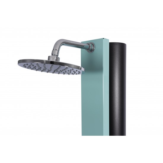 Rociador ducha Solar Cross 40 litros piscina CRM | Frontal aguamarina