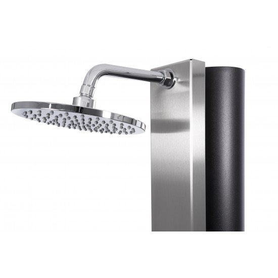 Rociador ducha Solar Cross 40 litros piscina CRM | Frontal acero inox AISI304