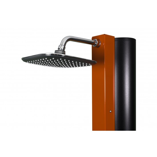 Rociador ducha solar 40 litros piscina CRM | Frontal naranja