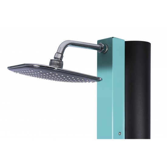 Rociador ducha solar 40 litros piscina CRM | Frontal aguamarina