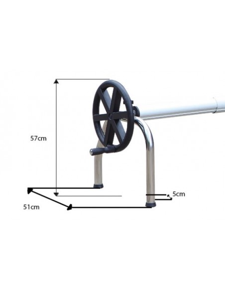 Enrollador piscina Arco robusto de 5 a 6,50 m Ø 100 mm para manta de verano
