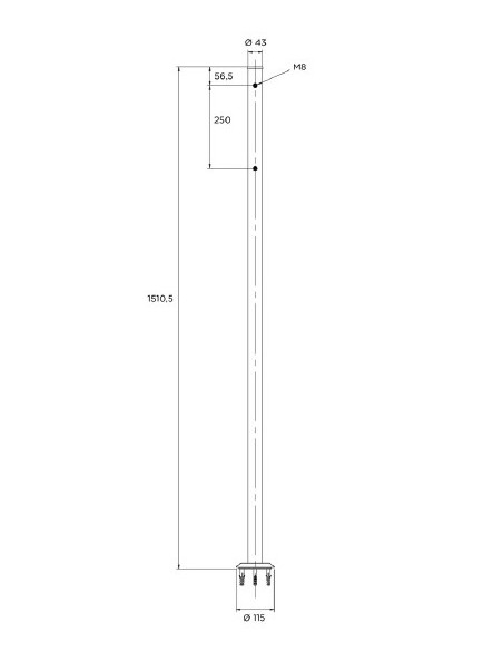 ase de Pie para Soporte de Aro Salvavidas - Acero Inox AISI 304