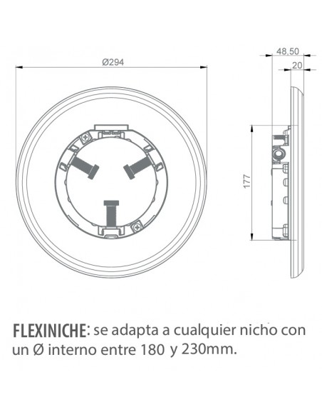 Proyector LED AstralPool LumiPlus FlexiNiche On/Off - Luz Blanca 2.750 lm