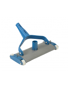 Cabezal limpiafondos manual con cepillos para piscinas de gresite. Conexión a manguera de 38mm y fijación por palomilla.