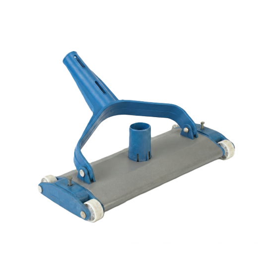 Cabezal limpiafondos manual con cepillos para piscinas de gresite. Conexión a manguera de 38mm y fijación por palomilla.