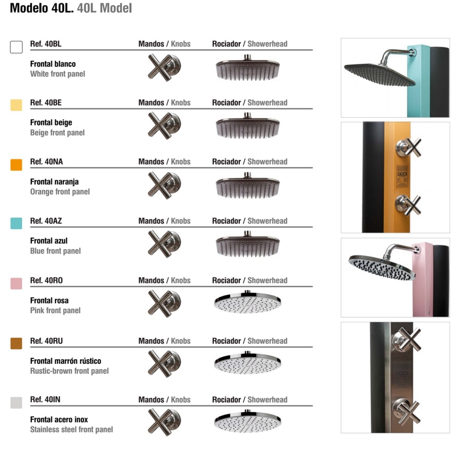 Duchas solares 40 litros CRM Características ducha solar 40 litros CRM