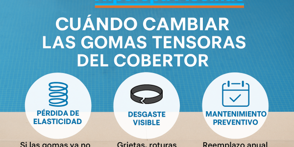 ¿Cuándo y cómo reemplazar las gomas tensoras del cobertor de la piscina?